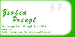 zsofia priegl business card